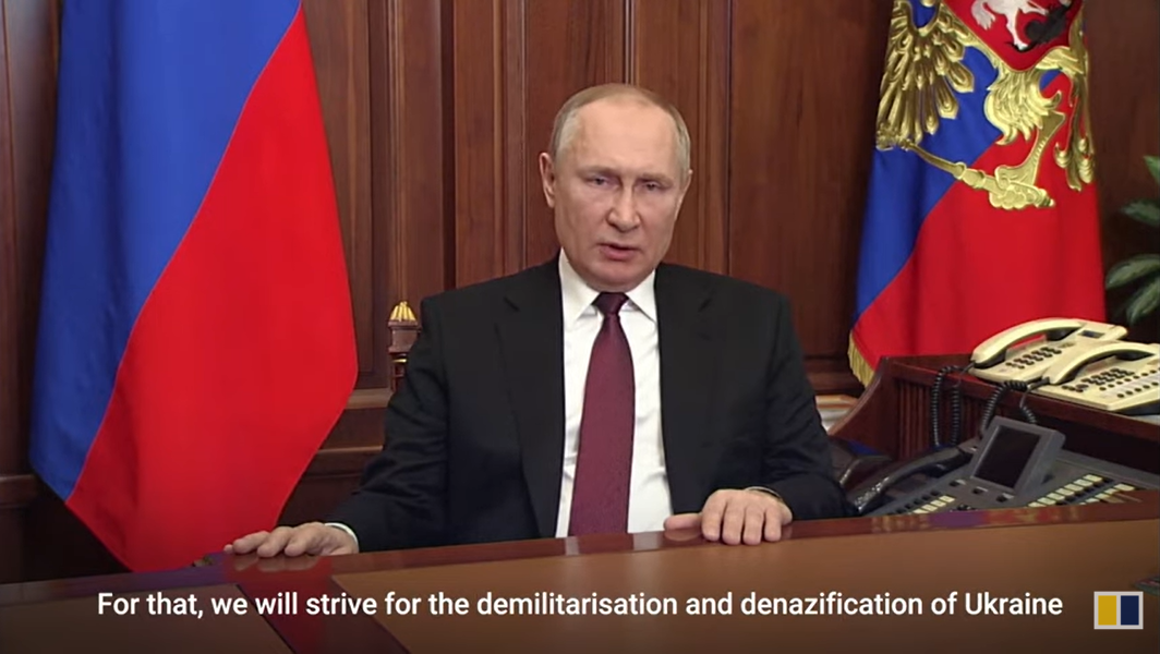 Putin orders ‘demilitarisation and denazification of Ukraine’