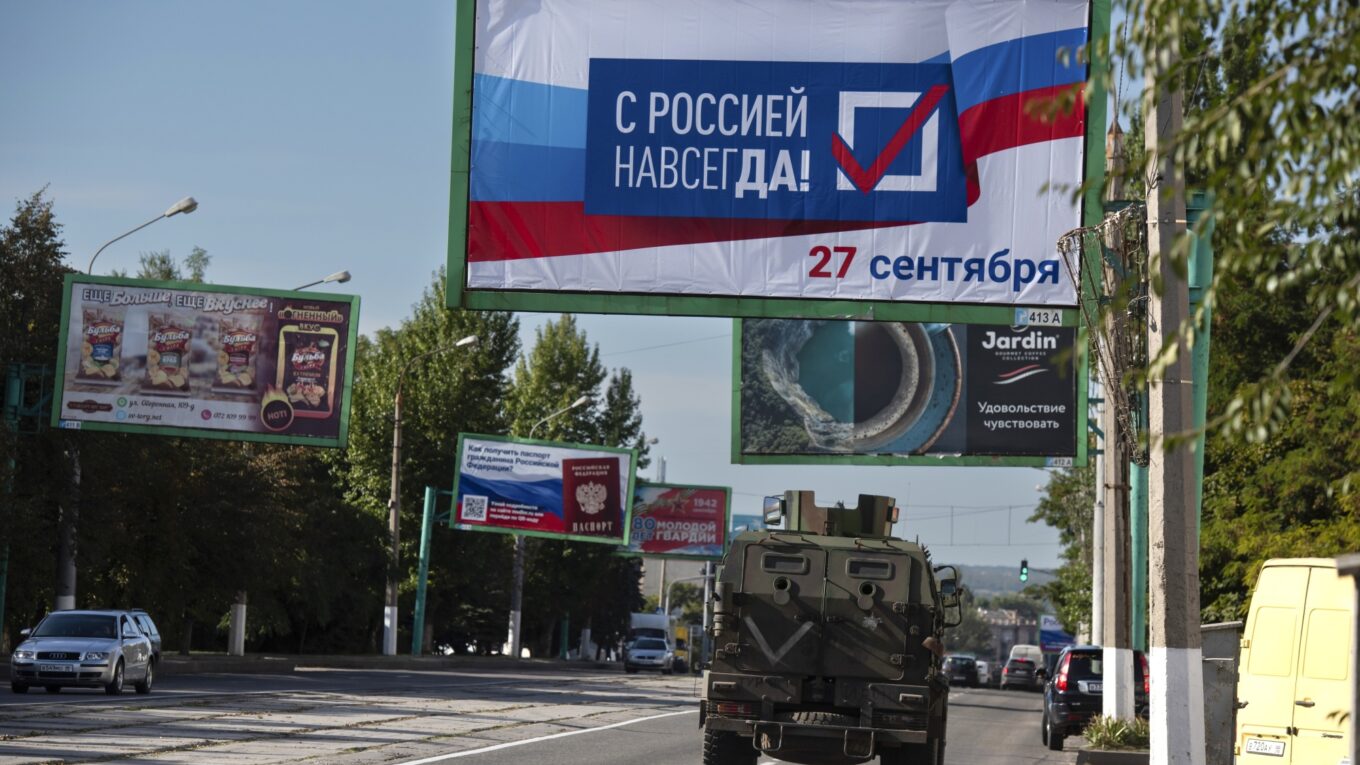 With Russia forever propaganda billboard