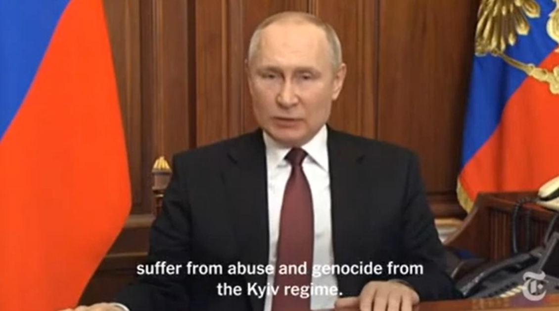 Putin appearance before invasion